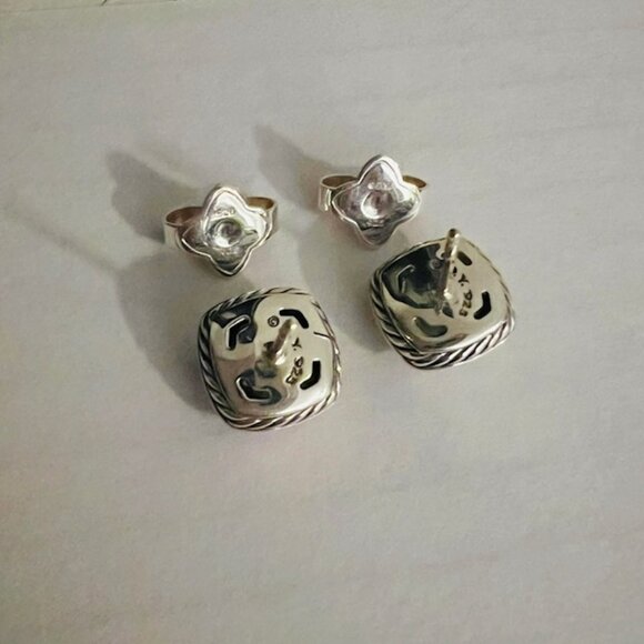 David Yurman Albion Stud Earrings with Gemstone and Diamonds in Silver - Picture 8 of 11
